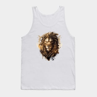 Lion Portrait Animal Painting Wildlife Outdoors Adventure Tank Top